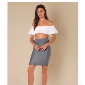 Wow Couture Cool Gray Bodycon Skirt